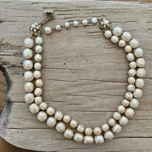 2-Strand Miriam Haskell Vintage Signed Necklace